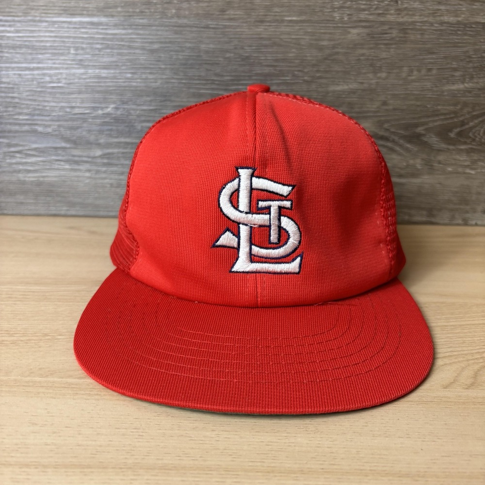 Vintage St. Louis Cardinals Hat Cap Snap Back Mens Red MLB Baseball Trucker Mesh